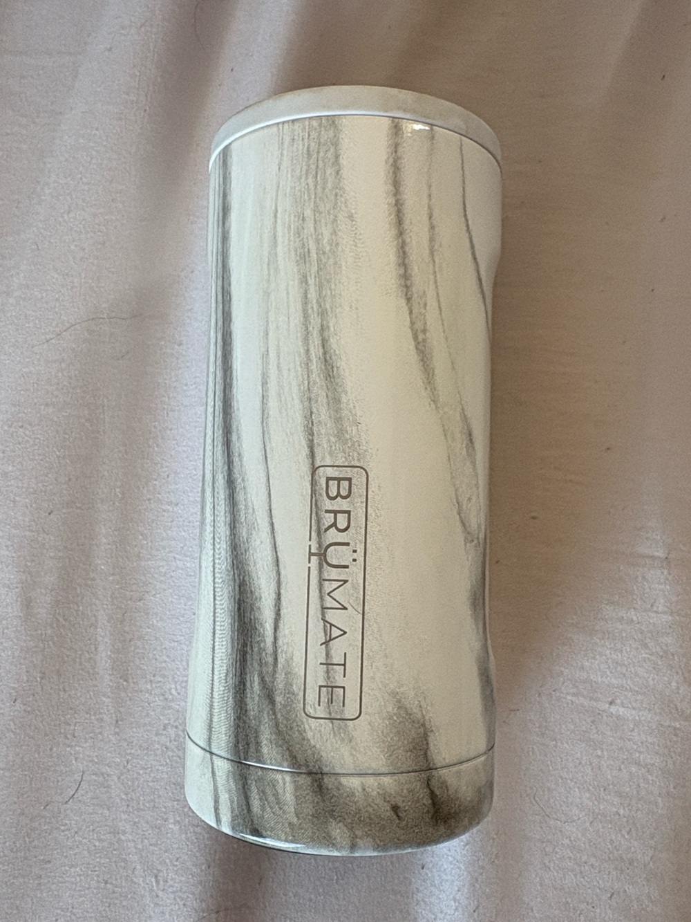 BrüMate White Marble 12oz Slim Can